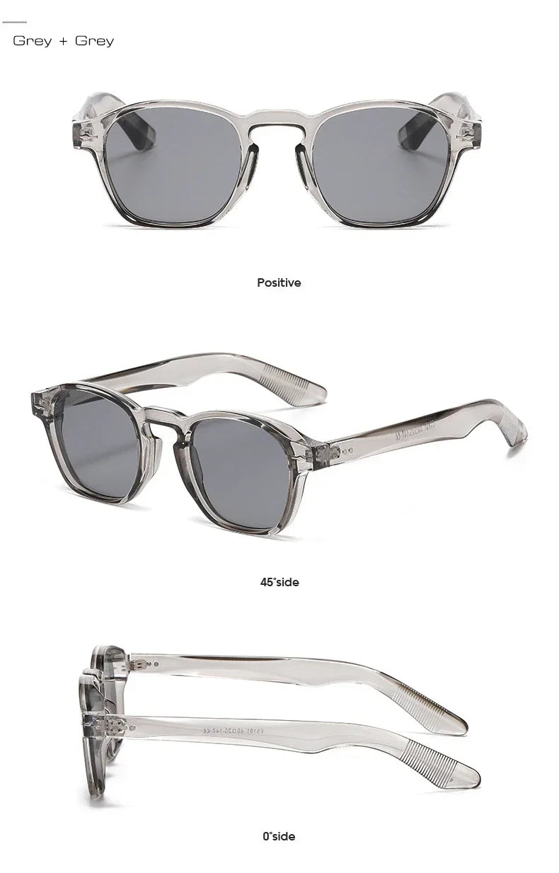 Fashion Retro Square Sunglasses – Unisex Clear Frame UV400 Shades by JNPCXI