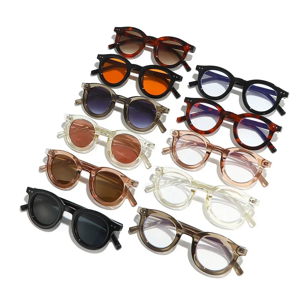 JNPCXI Oval Punk Sunglasses – UV400 Gradient Shades with Rivet Detail for Men & Women