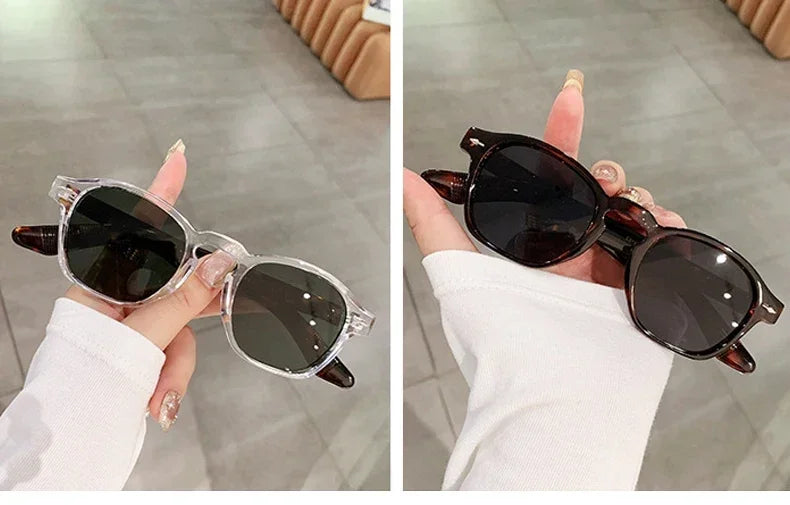 Fashion Retro Square Sunglasses – Unisex Clear Frame UV400 Shades by JNPCXI