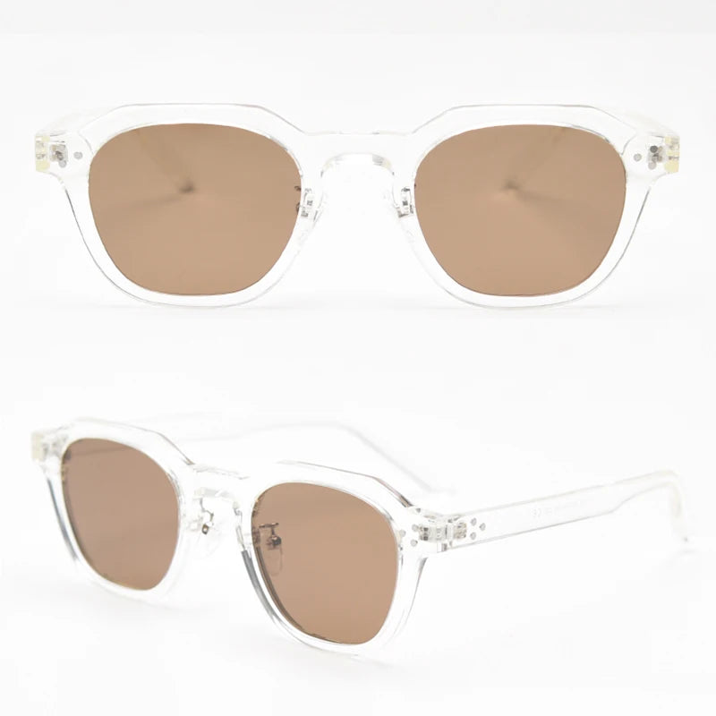 Peekaboo Korean Retro Polygon Sunglasses – TR90 Frame, Polarized UV400 Shades for Men & Women