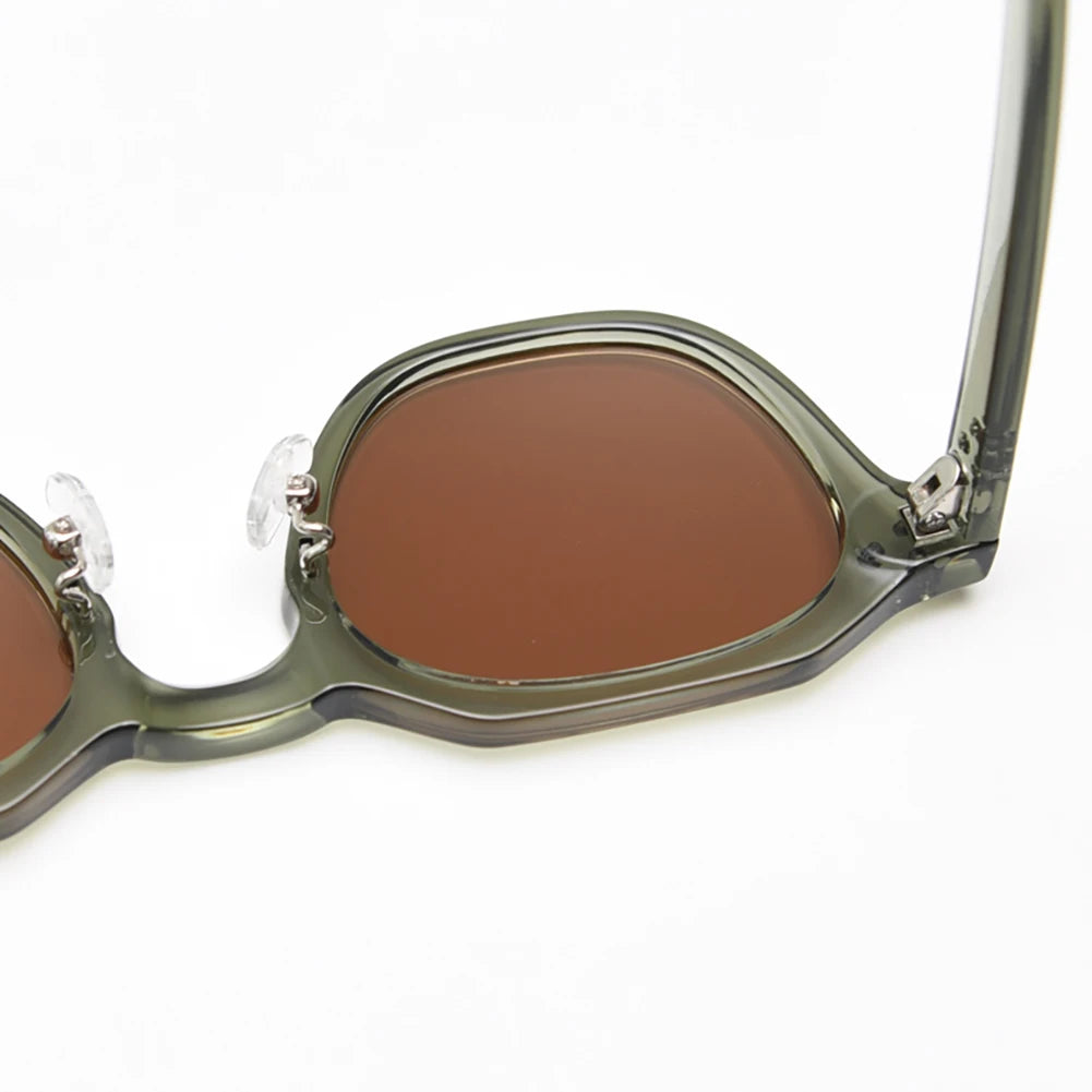 Peekaboo Korean Retro Polygon Sunglasses – TR90 Frame, Polarized UV400 Shades for Men & Women